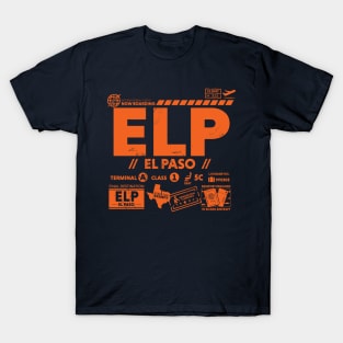 Vintage El Paso ELP Airport Code Travel Day Retro Texas Travel Tag T-Shirt